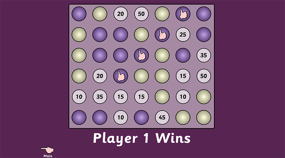 Connect it multiplication game for practising times tables facts