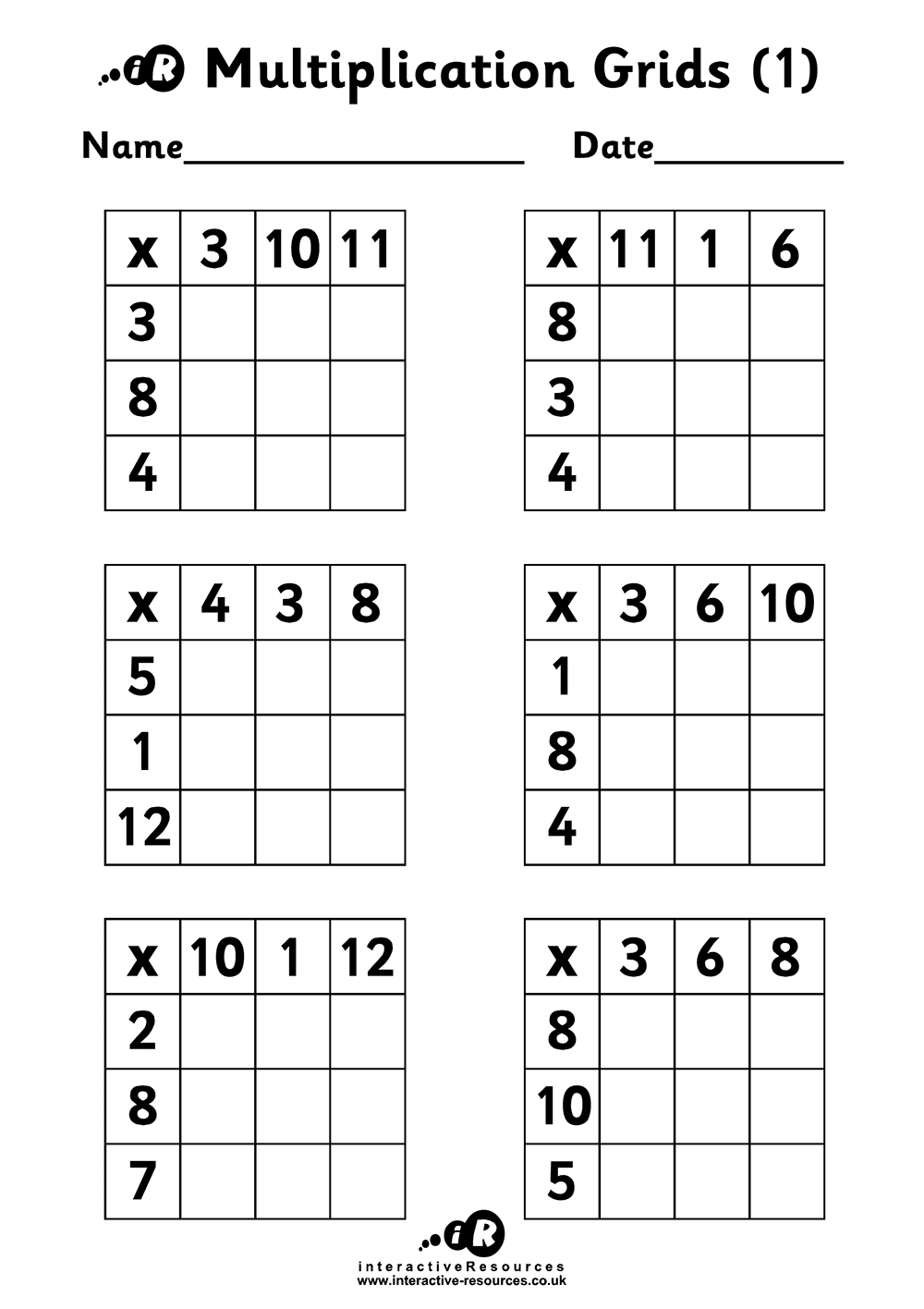 Multiplication Grids